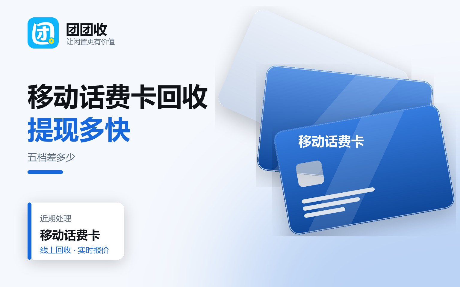 移动话费卡回收：五个面额档，提现时效差多少